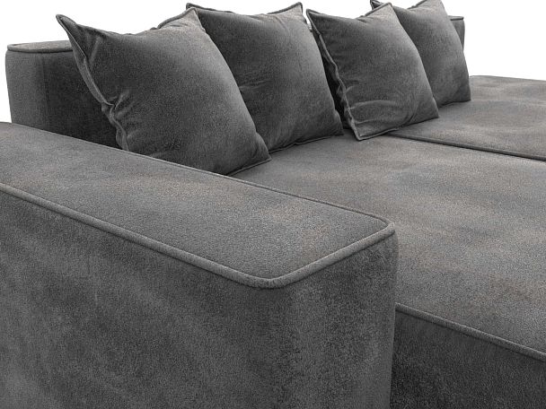 Диван угловой Лига-079 угол левый Велюр серый - Вид 4