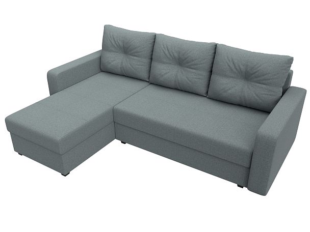 Диван угловой Ливерпуль Лайт левый угол Рогожка серый - Вид 5
