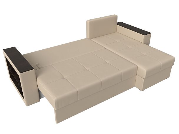 Диван угловой Дубай Лайт угол правый (полностью экокожа бежевая) - Вид 9