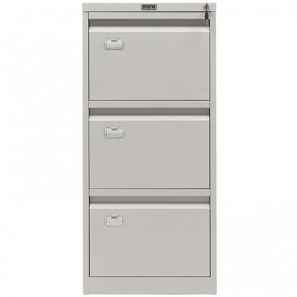 Шкаф картотечный ПРАКТИК "AFC-03", 1020х467х630 мм, 3 ящика, для 165 подвесных папок, формат папок Foolscap или A4 (БЕЗ ПАПОК) - Вид 4