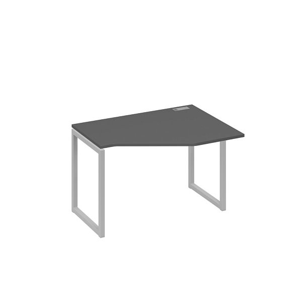 Стол эргономичный правый "Техно" на металлокаркасе QUATTRO A4 А4 Б4 052 БП антрацит премиум / металлокаркас серый - Вид 1