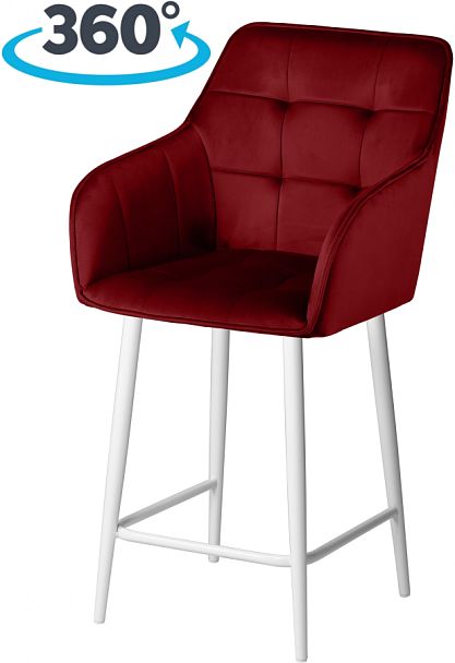 Комплект полубарных поворотных кресел Мони К, Confetti bordo/белый, 2 шт. - Вид 1