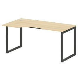 Metal System Quattro Стол криволинейный левый на О-образном м/к 40БО.СА-1 (L) Акация/Антрацит металл 1600*900*750 - Фото предпросмотра