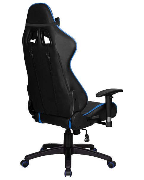 Кресло игровое DOBRIN BRIAN (черно-синяя экокожа) - Вид 4