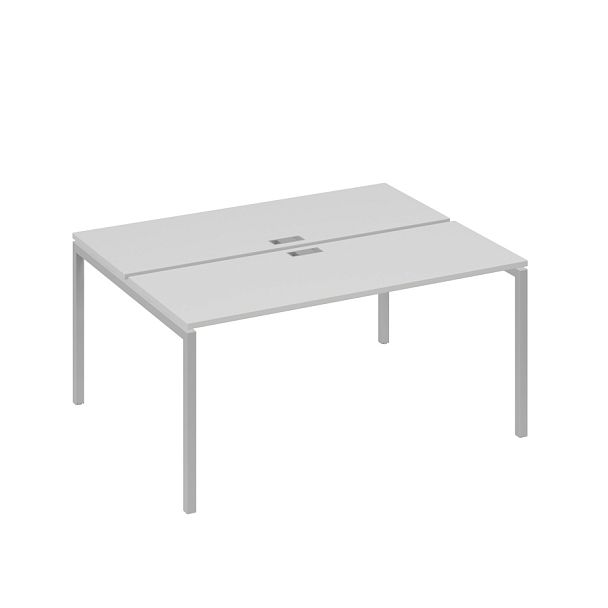 Рабочая станция 2х160 на опорах DUE A4 А4 Б2 172 БП серый / металлокаркас серый - Вид 1