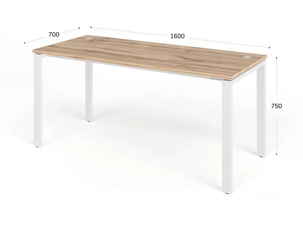 TANDEM RTD067-MK-160-V Стол прямой на металлокаркасе ун-й 1600х700х750 Вотан/Белый - Вид 2