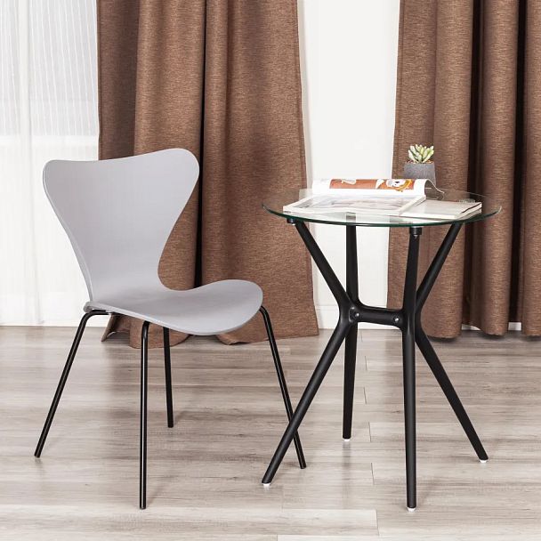 Стул Якобсен/Jacobsen (мод.DC 102-1)2 шт. в упаковке, пластик/металл, Grey (Cерый) /Black (Черный) - Вид 10