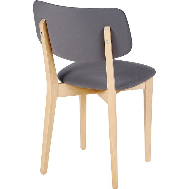 Обеденная группа стол раздвижной Норден 120 Белый/Натуральный и 4 стула Мэти Натуральный/Серый велюр - Вид 15