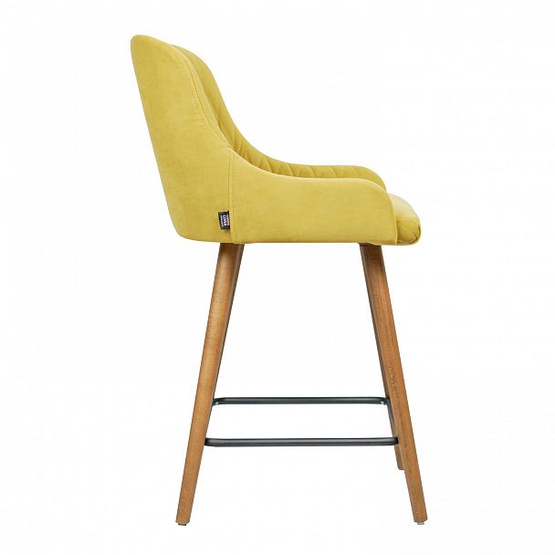 Полубарный стул Mint, желтый велюр - Вид 4