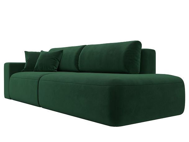 Диван прямой Лига-036 Модерн подлокотник слева Велюр зеленый - Вид 4