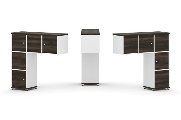 Concept Надставка низкая CN.DNN-007 Дуб Мали/Белый Бриллиант/Металл Белый 1099*365*1130 - Вид 1