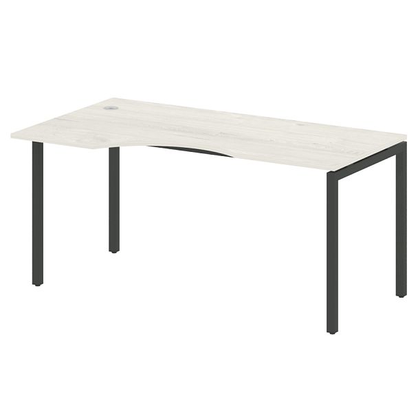 Metal System Quattro Стол криволинейный левый на П-образном м/к 40БП.СА-1 (L) Дуб наварра/Антрацит металл 1600*900*750 - Вид 1