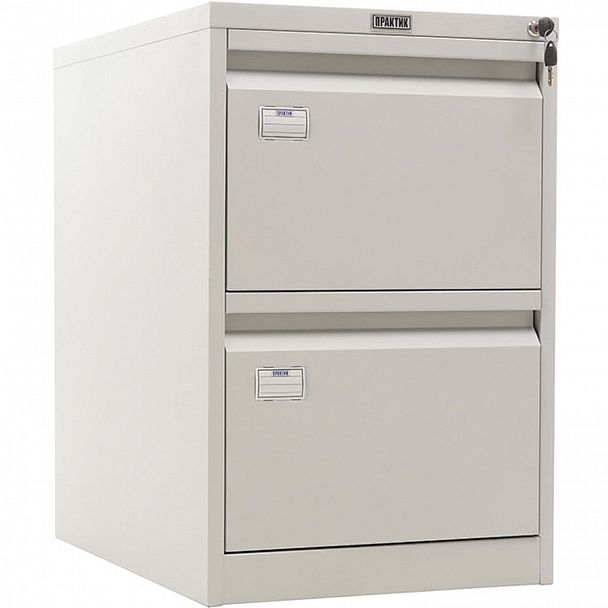 Шкаф картотечный ПРАКТИК "AFC-02", 713х467х630 мм, 2 ящика, для 110 подвесных папок, формат папок Foolscap или A4 (БЕЗ ПАПОК) - Вид 3