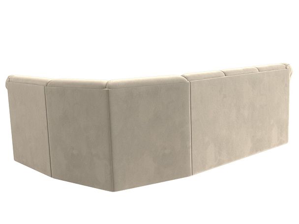 Диван угловой Карнелла правый (полностью микровельвет бежевый) - Вид 6