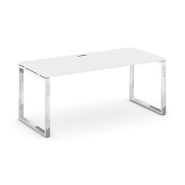 Style Project Direct Lux Стол письменный M-SN-6O.SR-014.M Белый/Нержавеющая Сталь/Хром 1580*700*750 - Фото предпросмотра