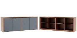 Креденция 4 двери Concept 210x50x76 дуб капучино - Фото предпросмотра