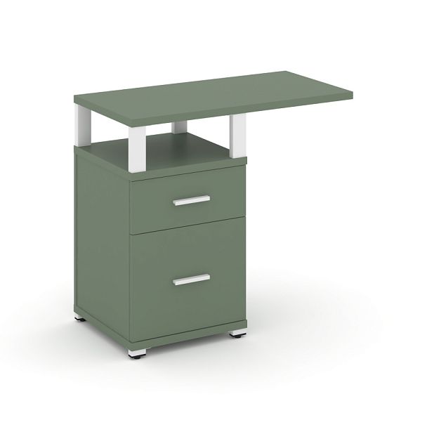 Concept Тумба приставная узкая 1 ящ.+1 распаш. фасад с надставкой широкой CN.TUS-004 W Кобо/Металл Белый 836*420*750 - Вид 1