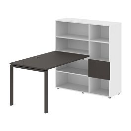 Стол-стеллаж EURST 1213 Мокко/Мокко/Белый 1790х1250х1355 EDIS - Фото предпросмотра