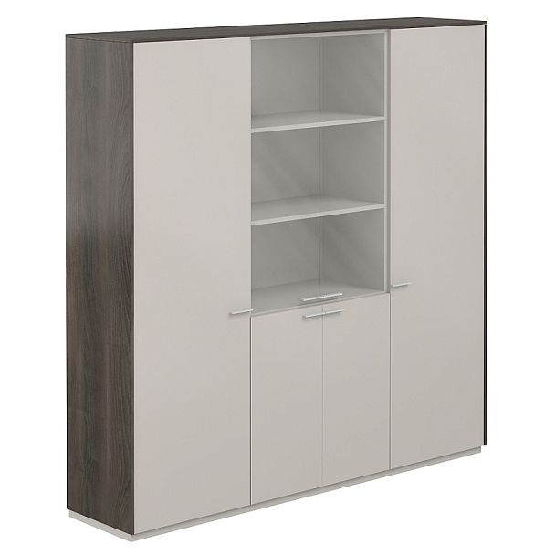 Шкаф для одежды 600 - 2шт. + Шкаф высокий 800 со стеклом прозр., Atlas обвязка BT, фасады GS - Вид 1