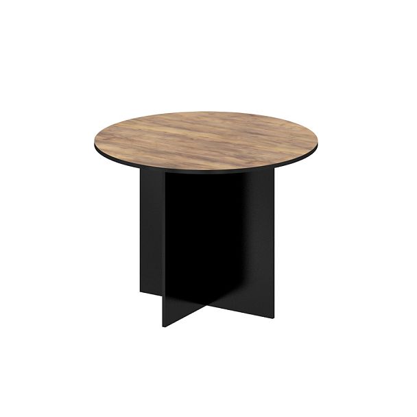 Стол переговорный, столешница 18 мм "Компьютерные столы"  ПК-ЛОГ-СТГ100Х100/18-В1-1078 таксония медовая+черный - Вид 1