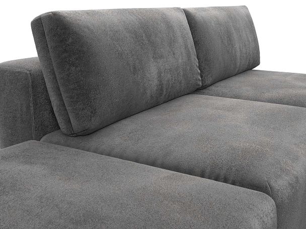 Диван угловой модульный с пуфом Лига-060 НПБ угол универсальный Велюр серый - Вид 4