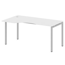 Metal System Quattro Стол криволинейный левый на П-образном м/к 40БП.СА-1 (L) Белый/Серый металл 1600*900*750 - Фото предпросмотра