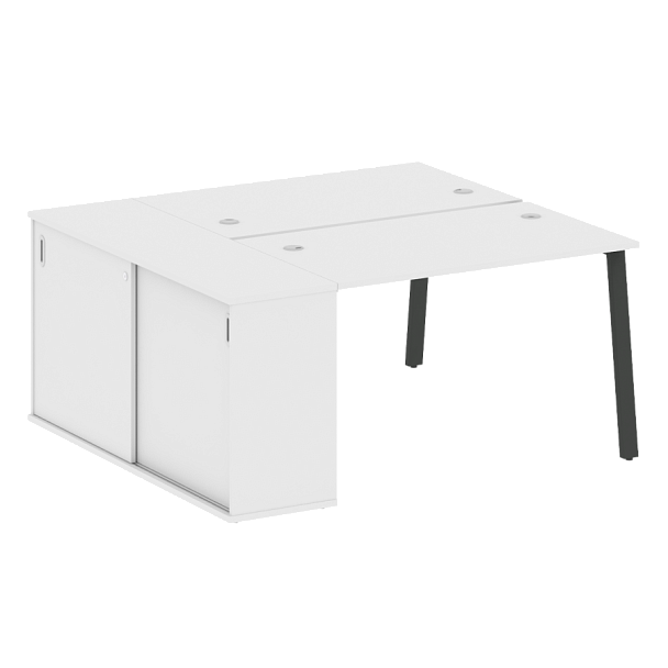 Metal System Р. ст. с шкафом-купе на А-образном м/к БА.РС-СШК-1.2 Т Белый/Антрацит металл 1610*1475*750 - Вид 1