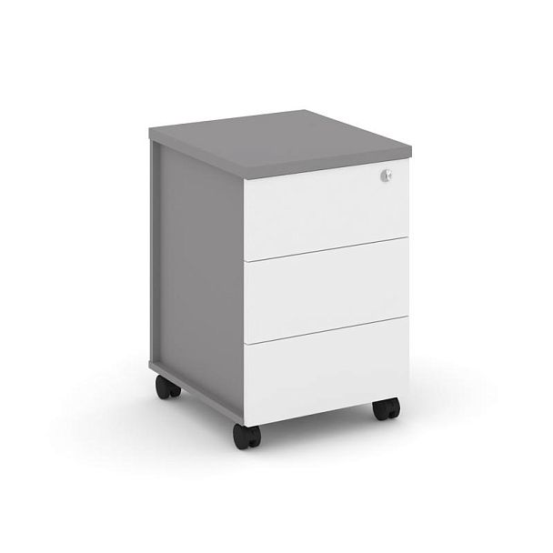 Стайл Проджект Тумба мобильная 3 ящика. Стандартные колеса. Задняя стенка ЛДСП SN.TM-006 Серый Пепел - Вид 1