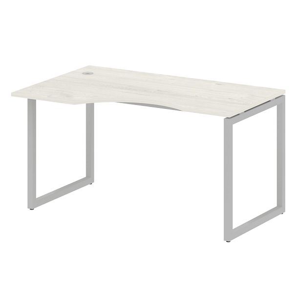 Metal System Quattro Стол криволинейный левый на О-образном м/к 40БО.СА-2 (L) Дуб наварра/Серый металл 1400*900*750 - Вид 1