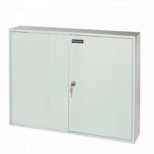Шкафчик (Ключница) на 300 ключей BRAUBERG, 730х550х140 мм, с замком, +300 брелоков, серый, 290341 - Вид 1