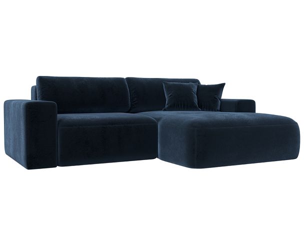 Диван угловой Лига-036 НПБ Классик правый угол Велюр синий - Вид 1