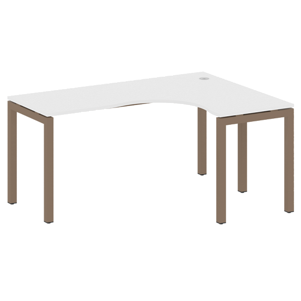Metal System Quattro Стол криволинейный правый на П-образном м/к 50БП.СА-4 (R) Белый/Мокко металл 1600*1200*750 - Вид 1
