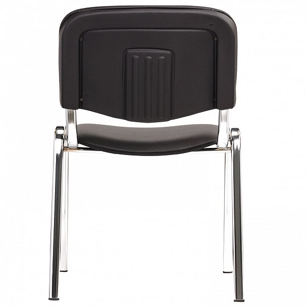 Стул для персонала и посетителей "ИЗО", хромированный каркас, кожзам черный Z-11, К3 - Вид 8