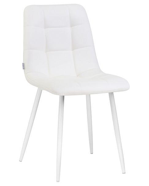 Стул обеденный DOBRIN ALEX (белые ножки, белая экокожа (P-02)) - Вид 1