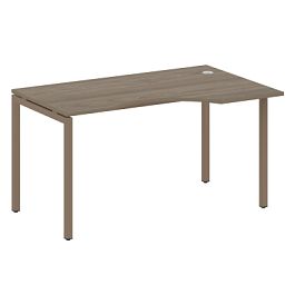 Metal System Quattro Стол криволинейный правый на П-образном м/к 40БП.СА-2 (R) Вяз/Мокко металл 1400*900*750 - Фото предпросмотра
