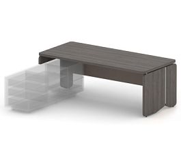 АККОРД/ACCORD RACR002-20x9 Стол левый под тумбу 2000х900х750 Дуб Термо/Серый камень - Фото предпросмотра