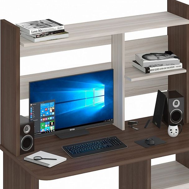 Стол компьютерный Домино Lite СКЛ-Прям120Р+НКЛ-120 Карамель/Шамони - Вид 4