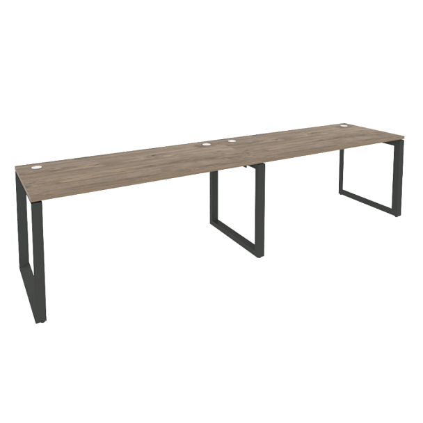 Onix Рабочая станция на О-образном м/к O.MO-RS-2.4.7 Тиквуд темный/Антрацит металл 3160*720*750 - Вид 1