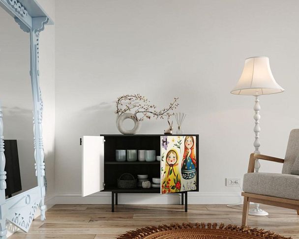 Комод с двумя дверками Emerson Матрешки арт EM02/Art04 - Вид 2