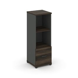 Concept Шкаф 1 узкая секция, 3 ниши CN.STU-311 A Дуб Мали/Антрацит/Металл Антрацит 420*420*1186 - Фото предпросмотра