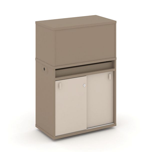 Estetica Набор №3. Тумба одиночная+низкая надставка ES.NB.1N-3 Латте/Капучино 750*410*1135 - Вид 1