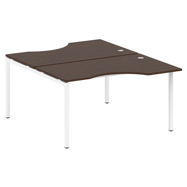 Metal System Quattro Р. ст. криволинейная на П-образном м/к 40БП.РАС-СА-2.2 Венге/Белый металл 1400*1835*750 - Вид 1