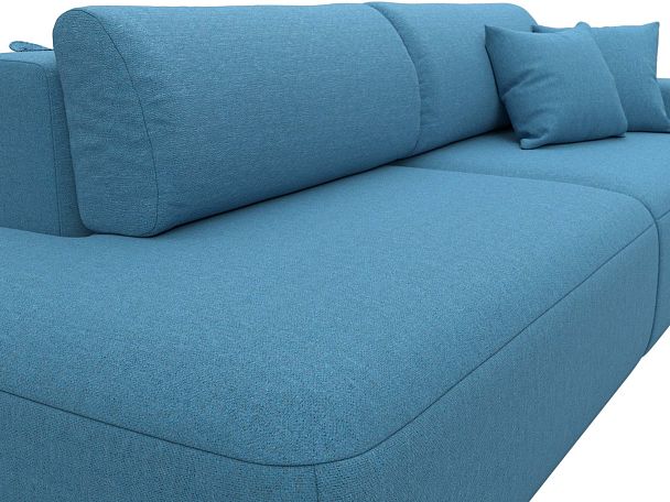 Диван прямой Лига-036 НПБ Модерн подлокотник справа Рогожка голубой - Вид 4