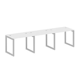 Metal System Quattro Р. ст. на 3 раб. места на О-образном м/к 50БО.СМ-3.1 Белый/Серый металл 3000*720*750 - Фото предпросмотра