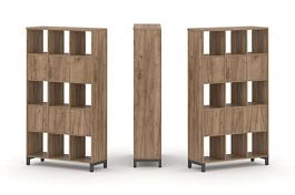 Стайл Проджект Набор стеллажа 2-х сторон., 5 яр. SN.NSD-531 Дуб Табак/Металл Антрацит 1121*400*1982 - Фото предпросмотра