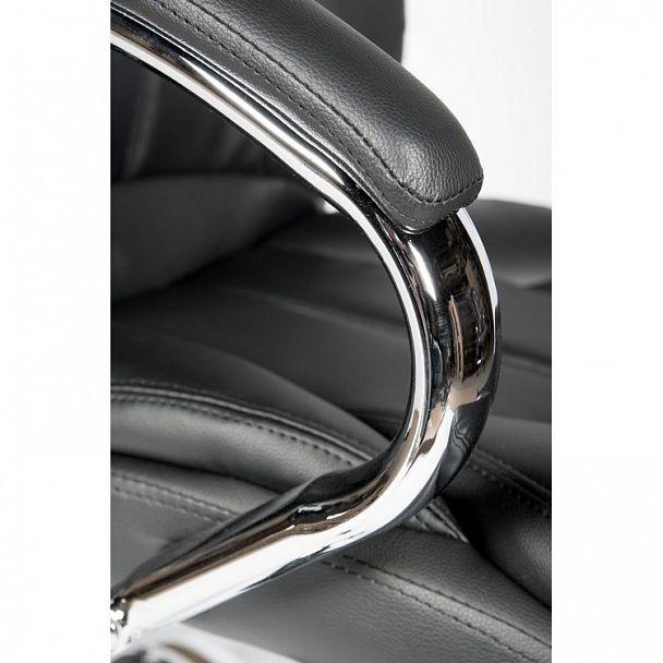 Кресло Верса / (black) сталь + хром / черная экокожа - Вид 13