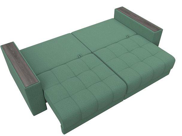Диван прямой с декором Лига-049 НПБ Рогожка зеленый - Вид 10