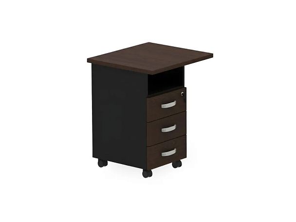 БЕРЛИН / BERLIN Тумба приставная левая 650х580х740 Венге/Черный - Вид 1