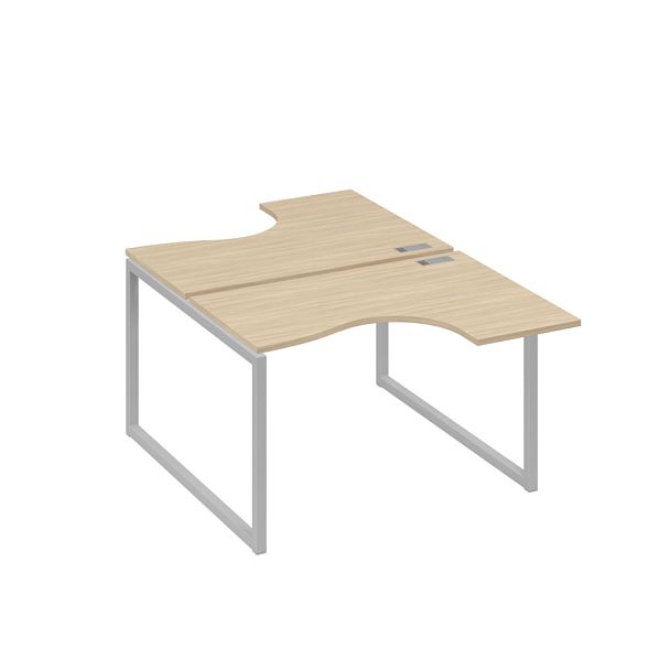 Рабочая станция эргономичная Классика каркас QUATTRO (2х120) A4 А4 Б4 180 БП дуб скандинавский / металлокаркас серый - Вид 1