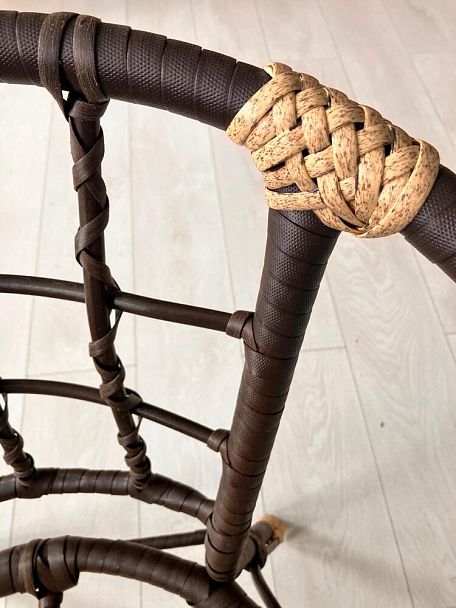 Комплект Багама с диваном и полными бежевыми подушками (полиротанг) - Вид 9